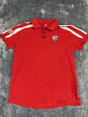 Ducati Corse Mens Red Short Sleeve Embroidered Polo Shirt S